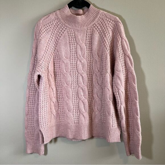 J. Crew Sweaters - ✨ J. Crew Women’s Light Pink Cable Knit Alpaca Blend Sweater Small